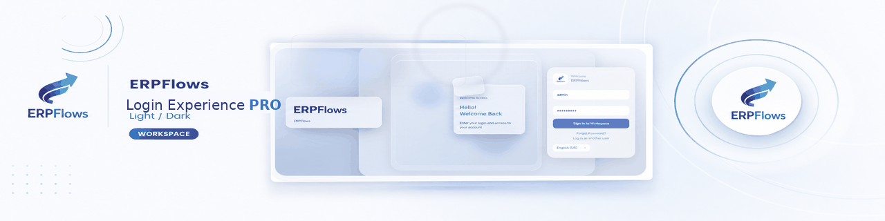ERPFlows Login Experience PRO branded login visual